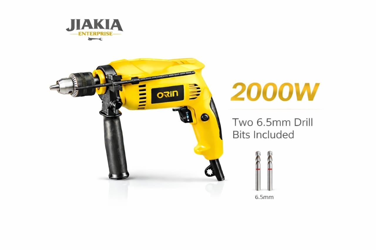 Picture of Orin 2000W Electric Impact Drill Machine with 13mm Metal Chuck & 6.5mm Drill Bits – Heavy Duty DIY Tool
Alternative - Yellow