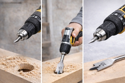 Picture of 6 Pcs Wood Spade Drill Bit Set 10mm–25mm – Flat Wood Drill Bits with Hex Shank (Steel)