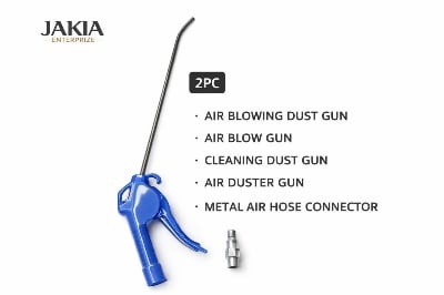 Picture of DANMI Air Blowing Dust Gun 2PC Set – Air Duster Cleaning Gun with Metal Hose Connector - Blue
