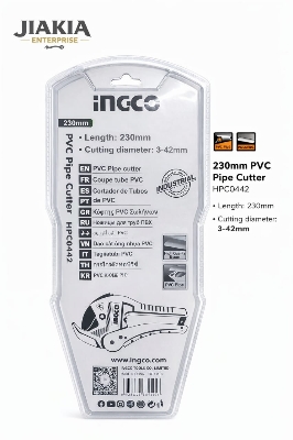 Picture of INGCO 230mm PVC Pipe Cutter HPC0447 | 3–42mm Cutting Capacity | Heavy Duty Pipe Cutting Tool - Yellow