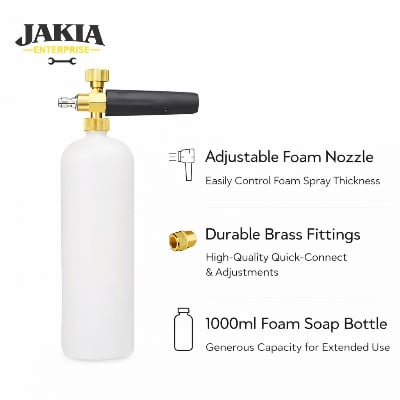 Picture of Snow Foam Lance Car Wash Bottle Sprayer – Pressure Washer Foam Gun for Car & Bike Cleaning - White