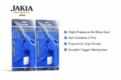 Picture of DANMI Air Blowing Dust Gun 2PC Set – Air Duster Cleaning Gun with Metal Hose Connector - Blue