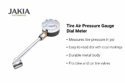 Picture of Tire Air Pressure Gauge Dial Meter – Car & Bike PSI Pressure Checker (Metal Body)