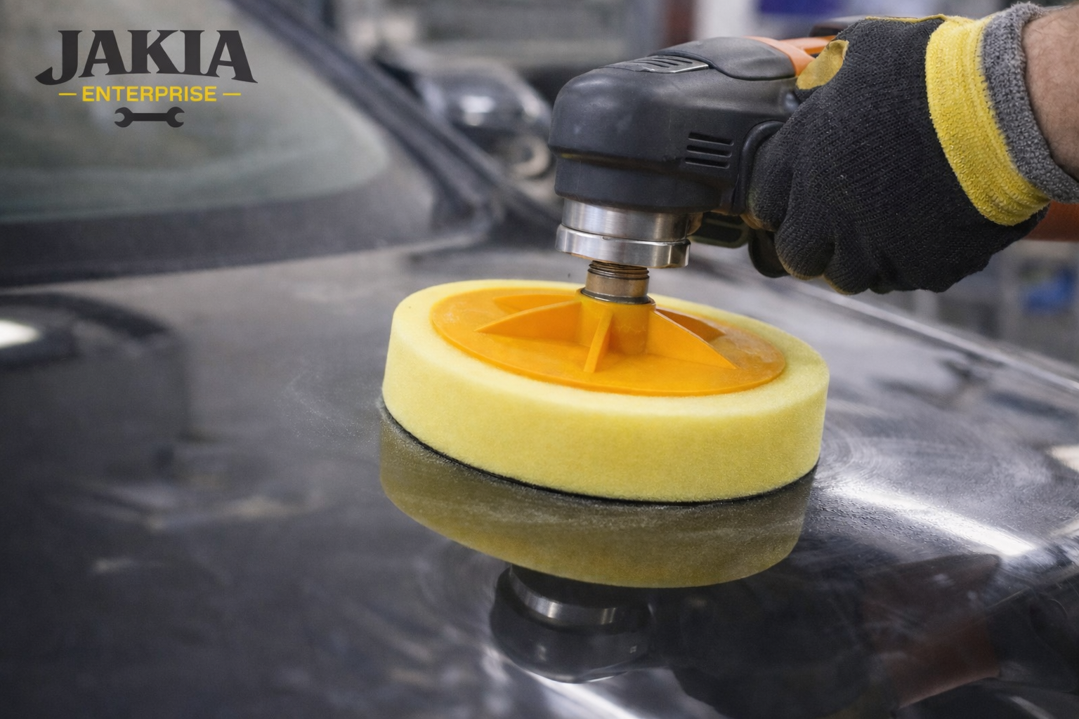 Picture of 6 Inch Car Polishing Sponge Pad – M14 Thread Waxing & Buffing Disc for Car Polisher - Yellow