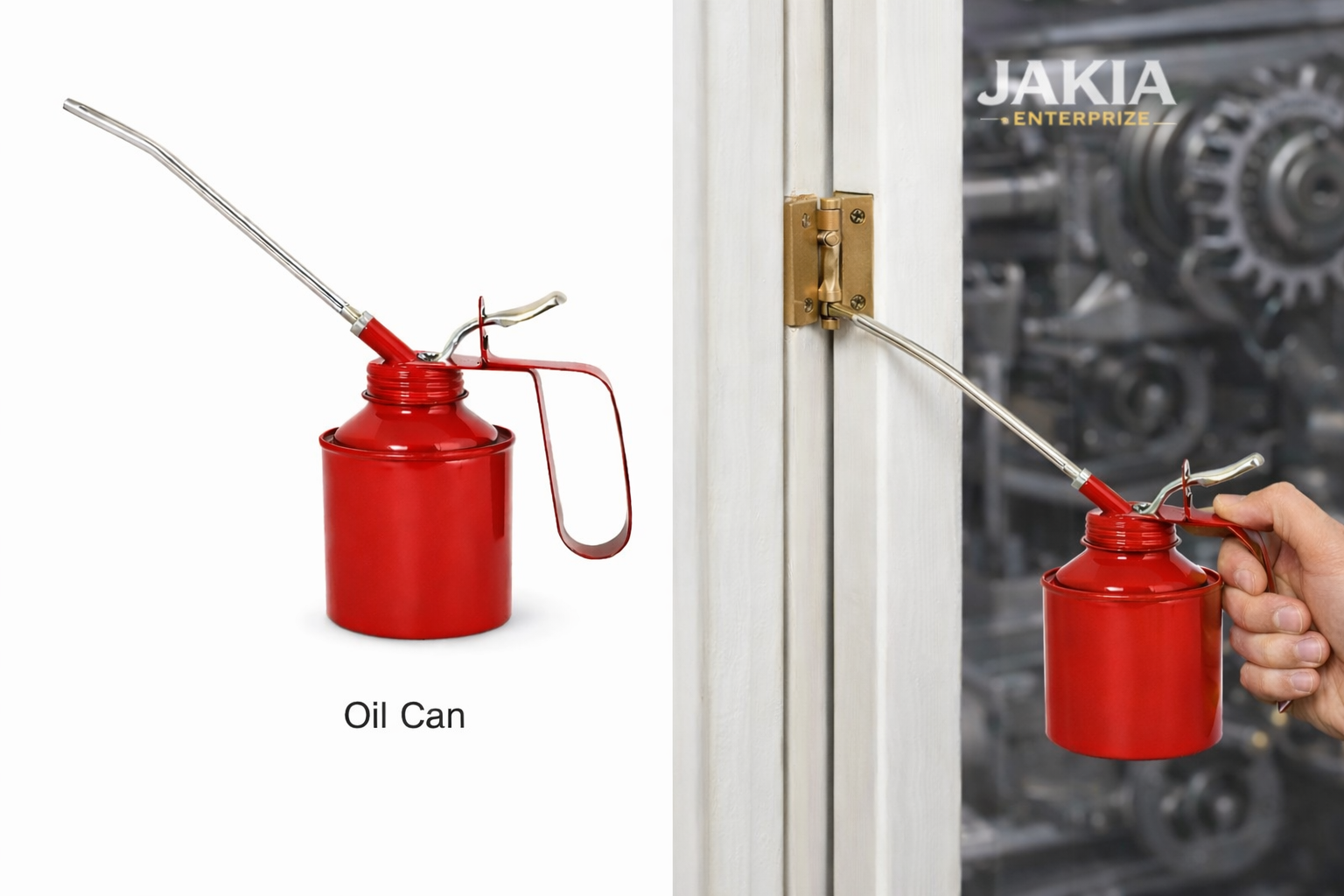 Picture of Metal Oil Can – Multi-Purpose Lubricating Oil Can with Long Nozzle (Free Size) - Red