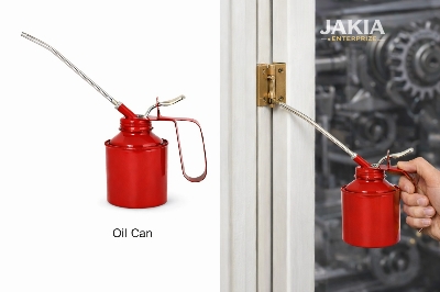 Picture of Metal Oil Can – Multi-Purpose Lubricating Oil Can with Long Nozzle (Free Size) - Red