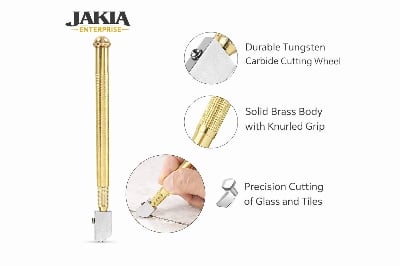 Picture of Professional Glass Cutter – Heavy Duty Metal Body Glass Cutting Tool - Gold