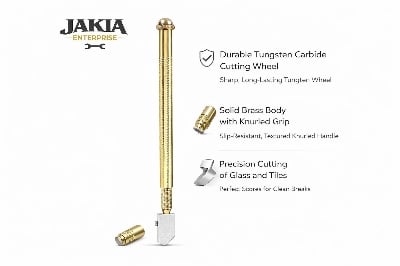 Picture of Professional Glass Cutter – Heavy Duty Metal Body Glass Cutting Tool - Gold