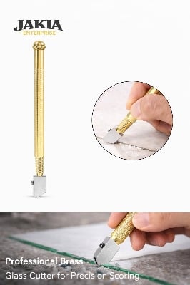 Picture of Professional Glass Cutter – Heavy Duty Metal Body Glass Cutting Tool - Gold