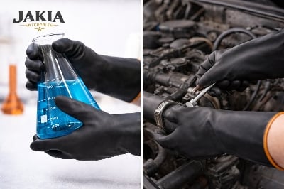 Picture of 18 Inch Chemical Resistant Hand Gloves – Heavy Duty Safety Gloves for Industrial & Cleaning Work - Black