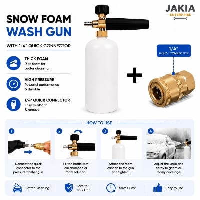 Picture of Snow Foam Wash Gun with 1/4 Quick Connector High Pressure Car Wash Foam Cannon Bottle Sprayer