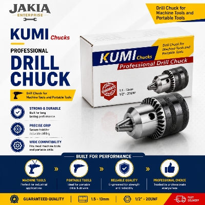 Picture of KUMI Professional Drill Chuck 1.5-13mm 1/2-20UNF Heavy Duty Drill Chuck for Portable Drill Machine Tools - White