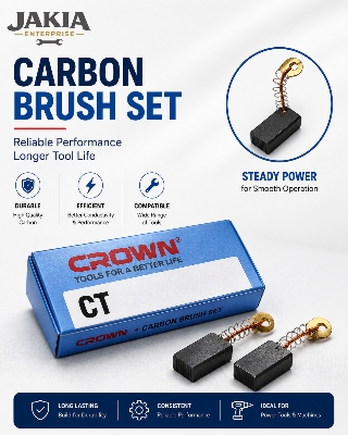 Picture of CROWN Carbon Brush Set for Electric Power Tools Durable Replacement Motor Carbon Brush Compatible with Drill Grinder Cutter Machine - Light blue