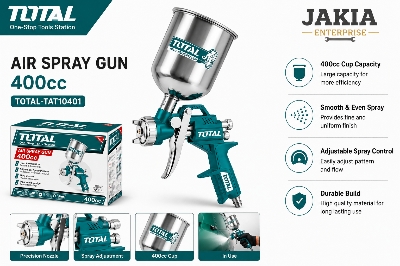 Picture of TOTAL 400cc Professional Air Spray Gun | Adjustable Paint Sprayer for Car Paint, Furniture, Wood & Wall Coating | Smooth Finish Spray Gun