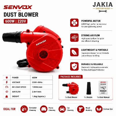 Picture of SENVOX 600W Electric Dust Blower 220V High Power Air Blower Machine | Portable Cleaning Blower for Computer, Car & Home Cleaning