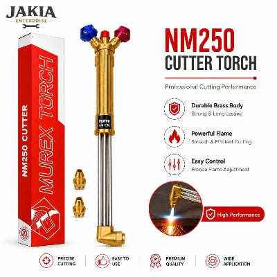 Picture of Murex NM250 Gas Cutting Torch | Heavy Duty Brass Cutter Torch | Oxygen Acetylene Cutting Torch for Metal, Steel & Industrial Fabrication - Multicolor