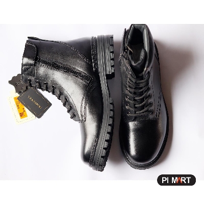 Picture of Fashion boots for Men | Genuine Leather Black Fashion Ankle Boot For Bikers- Indispensable -Quality And Durablity