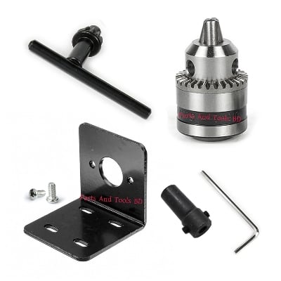 Picture of Lathe B10 Taper Drill Chuck With Mounting Bracket Set For D775 Motor (0.6 - 6.0 mm Bit Supported) (Multicolor)
