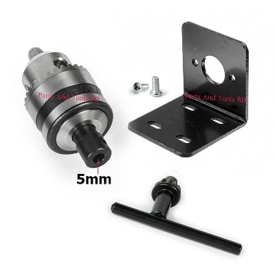 Picture of Lathe B10 Taper Drill Chuck With Mounting Bracket Set For D775 Motor (0.6 - 6.0 mm Bit Supported) (Multicolor)