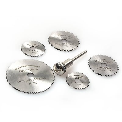 Picture of Mini HSS Circular Saw Blades Rotating Tools Diamond Cutting Discs Chuck Rotary Bit Set  (6 Pieces) (Silver)