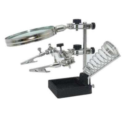 Picture of Third Hand Soldering Stand With Magnification Glass Lens (Multicolor)