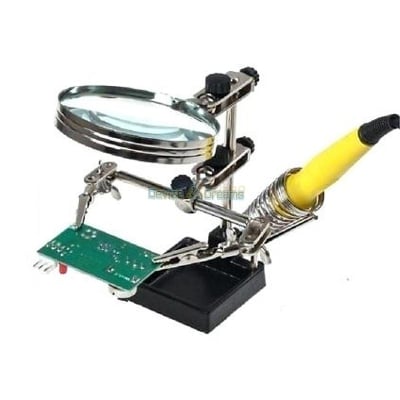Picture of Third Hand Soldering Stand With Magnification Glass Lens (Multicolor)