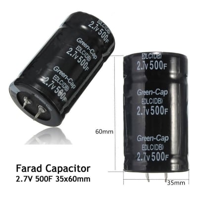 Picture of Super Capacitor 2.7V 500F (Multicolor)