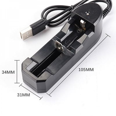 Picture of Single Slots Battery Intelligent USB Charger For 3.7V 18650 / AA / AAA / 17650 / 16340 / 14500 & 10500 Batteries (Multicolor)