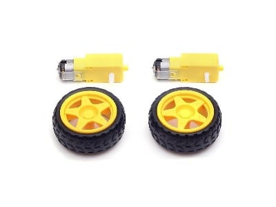 Picture of Smart Robot Car Dual Shaft Gear Motor With Tire Wheel (2 set) (Multicolor)
