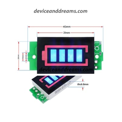 Picture of 3.7V Lithium Battery Charge Level Indicator Module (Multicolor)