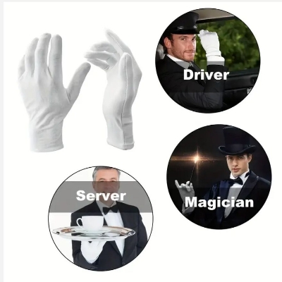 Picture of High quality comfortable White cotton Soft hand gloves- general purpose hand glove