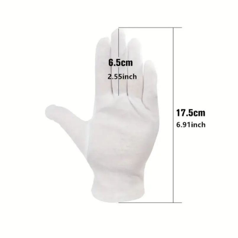 Picture of High quality comfortable White cotton Soft hand gloves- general purpose hand glove