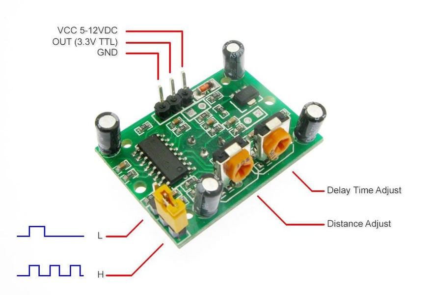 Picture of PIR Motion Sensor Detector Module HC-SR501 (Multicolor)