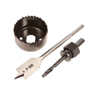 Picture of 3 Piece Hole Saw Set For Door Lock Installation Or Others Wooden Work (Multicolor)