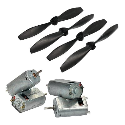Picture of 180 Motor Kit with 110mm ABS Wings (4pcs) and Additional Spears (2 CW & 2 CCW) designed for DIY RC Projects - Easy To Use (Multicolor)