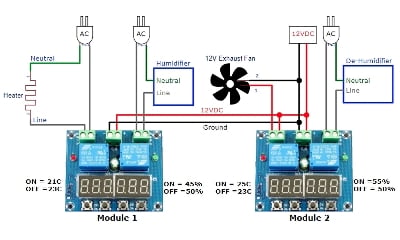 Picture of XH-M452 Digital Temperature & Humidity Controller Switch Module (Multicolor)