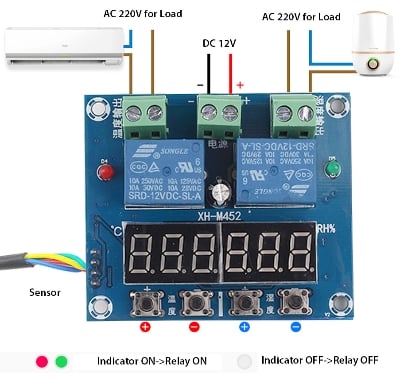 Picture of XH-M452 Digital Temperature & Humidity Controller Switch Module (Multicolor)