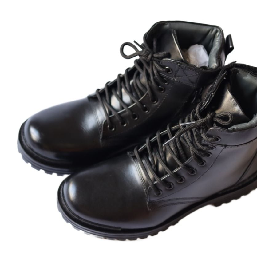 Picture of Fashion Long boots for Men | Genuine Leather Black Fashion Ankle Boot For Bikers - Premium Quality Boot