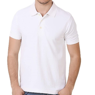 Picture of White Polo Shirt - Polo Collar Neck Sports, Causal Cotton T-Shirt for Men and Boys