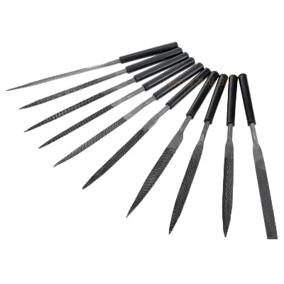 Picture of Needles Files Set (10 Pcs) Includes flat parallel, flat taper, round, half-round, three-square and square files. (Multicolor)