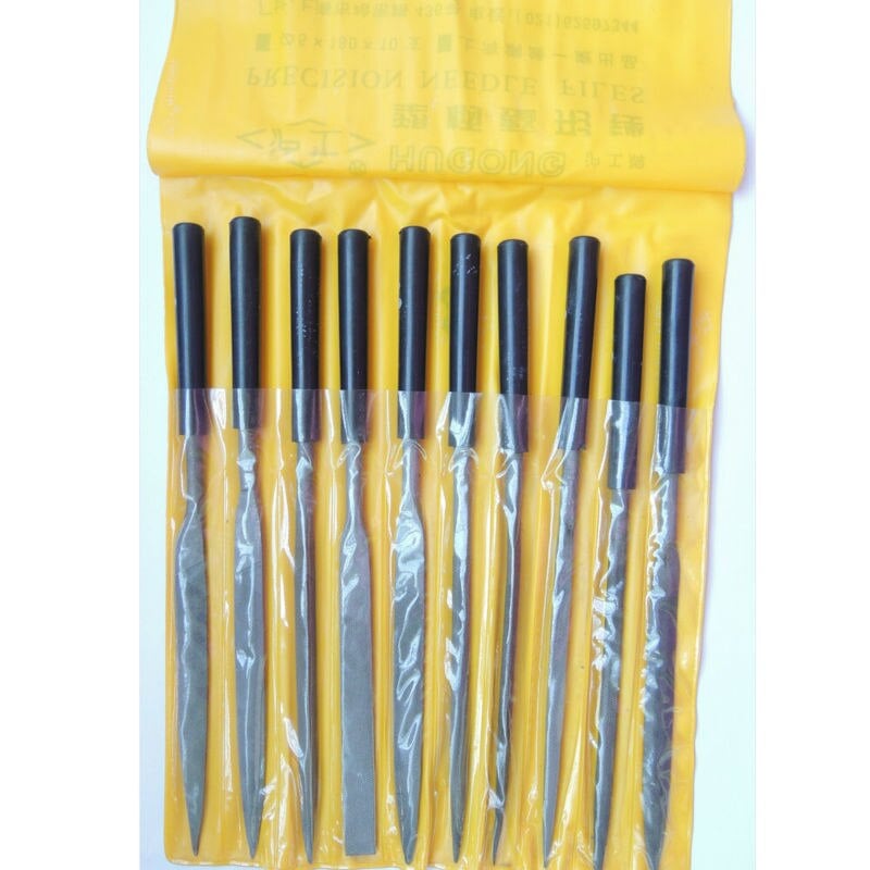Picture of Needles Files Set (10 Pcs) Includes flat parallel, flat taper, round, half-round, three-square and square files. (Multicolor)