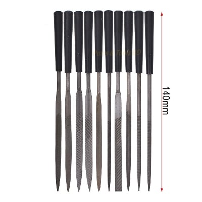 Picture of Needles Files Set (10 Pcs) Includes flat parallel, flat taper, round, half-round, three-square and square files. (Multicolor)