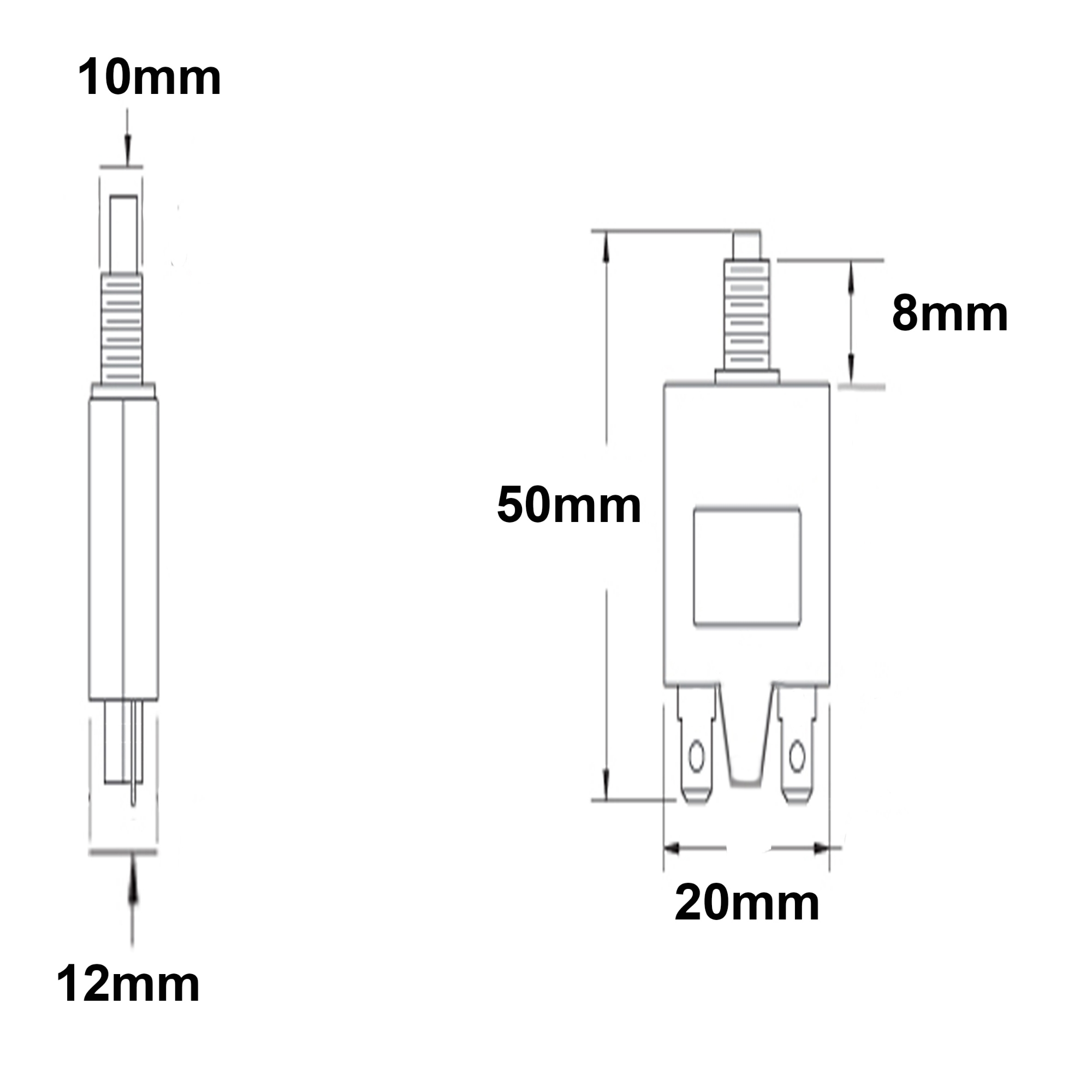 Picture of Push To Reset Circuit Breaker Universal Push To On Fuse Circuit Breaker - Remote Control Switch (2.7A Breaker)