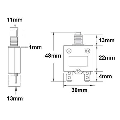 Picture of Push To Reset Circuit Breaker Universal Push To On Fuse Circuit Breaker - Remote Control Switch (40A Breaker)