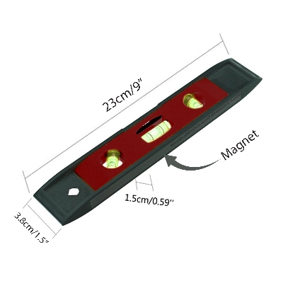 Picture of 9 Inch Level Measuring Magnetic Torpedo 3 Bubble DIY Measuring Tools (Multicolor)