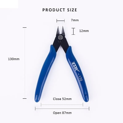 Picture of Electrical Component Wire Cable Cutters Cutting Side Snips Flush Pliers Nipper Anti-slip Rubber Mini Diagonal Pliers Hand Tools (Blue)