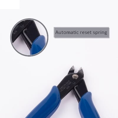 Picture of Electrical Component Wire Cable Cutters Cutting Side Snips Flush Pliers Nipper Anti-slip Rubber Mini Diagonal Pliers Hand Tools (Blue)