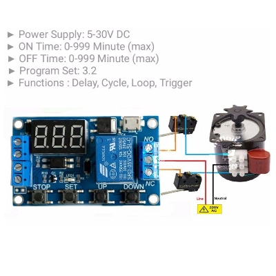 Picture of DIY Incubator Turning Motor Controller Turning Control Timer Supply 5-30V 10A Relay Using W1209 XH-M452 XH-W3001 Replace XM-18 XM-18S (Multicolor)