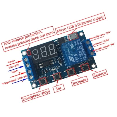 Picture of DIY Incubator Turning Motor Controller Turning Control Timer Supply 5-30V 10A Relay Using W1209 XH-M452 XH-W3001 Replace XM-18 XM-18S (Multicolor)