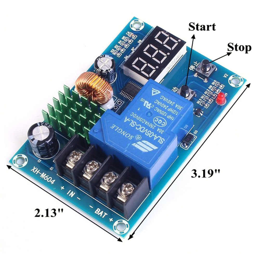 Picture of XH-M604 18650 Lithium Battery Charging Control Board DC 6-60V Li-ion Lead Acid Battery Charge Protection 12V Digital Voltmeter (Multicolor)